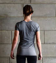 Women's Running Graphics T-shirt (Grey) - wodarmour