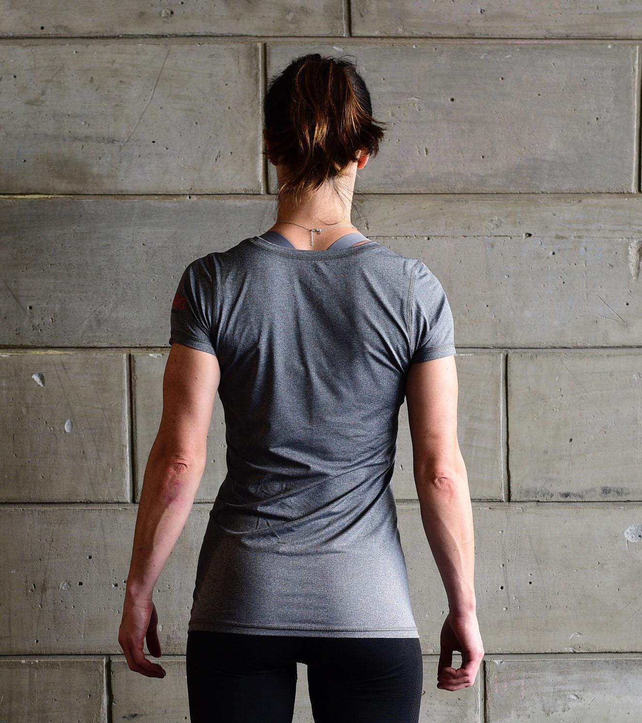 Women's Running Graphics T-shirt (Grey) - wodarmour