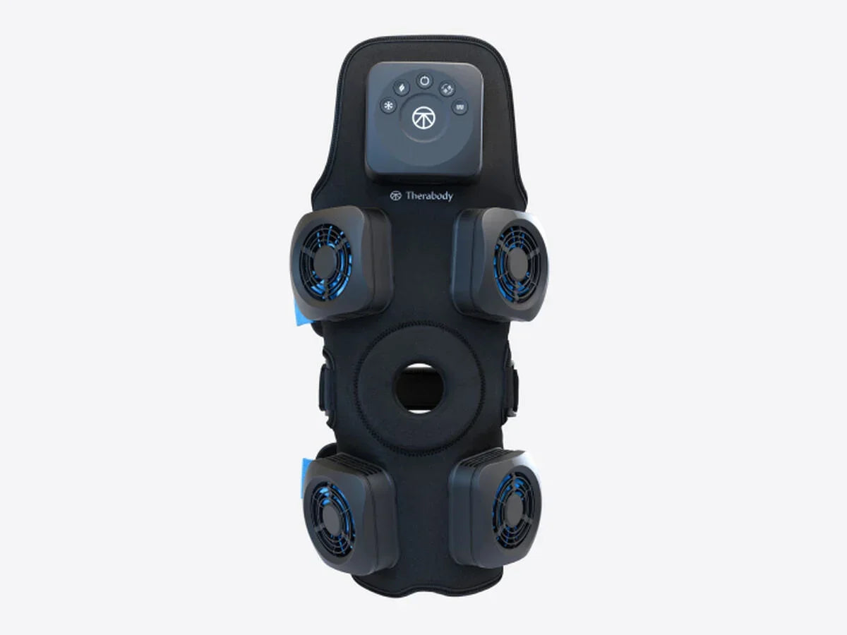 Therabody recovery device with integrated cooling fans and digital control panel