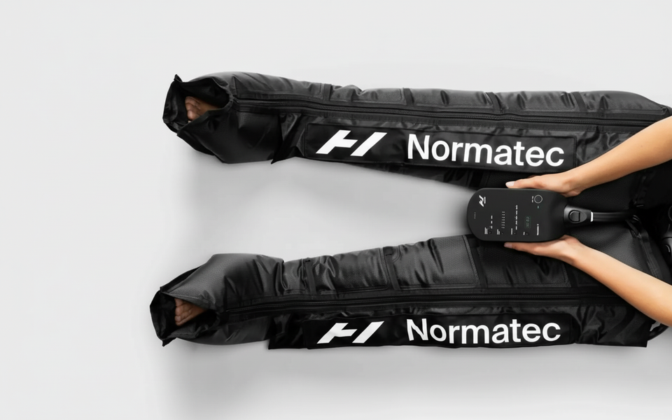 Normatec recovery boots with control unit for athlete performance and injury prevention