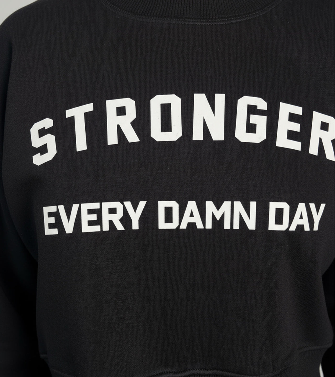 Women's Crop Sweatshirt Black ( stronger than yesterday )