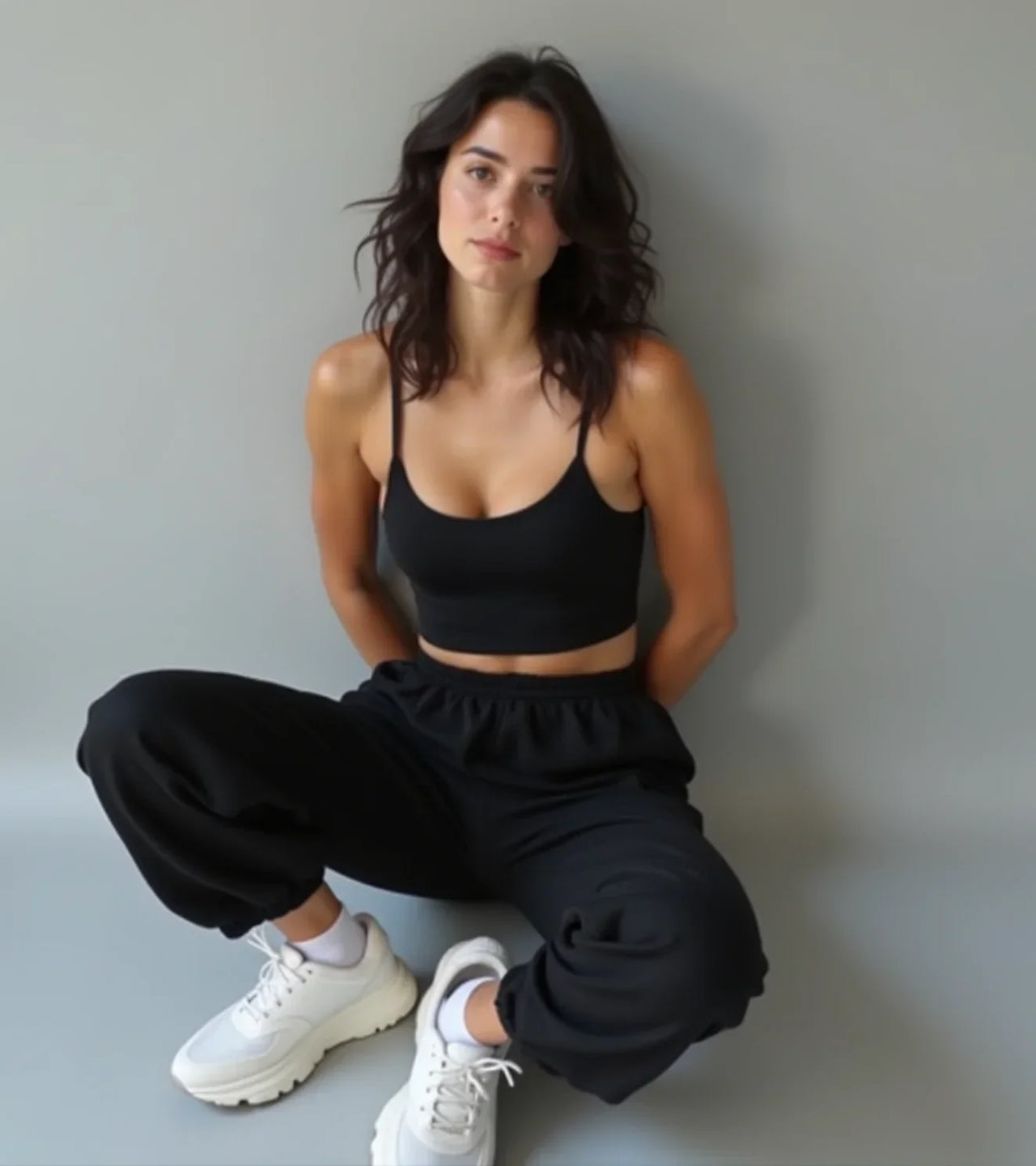 Women's Fleece Track Pants ( black )