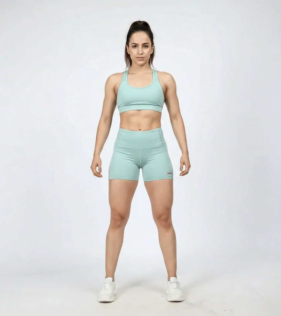 Aqua Flex Compression Shorts For Women - Mint Green