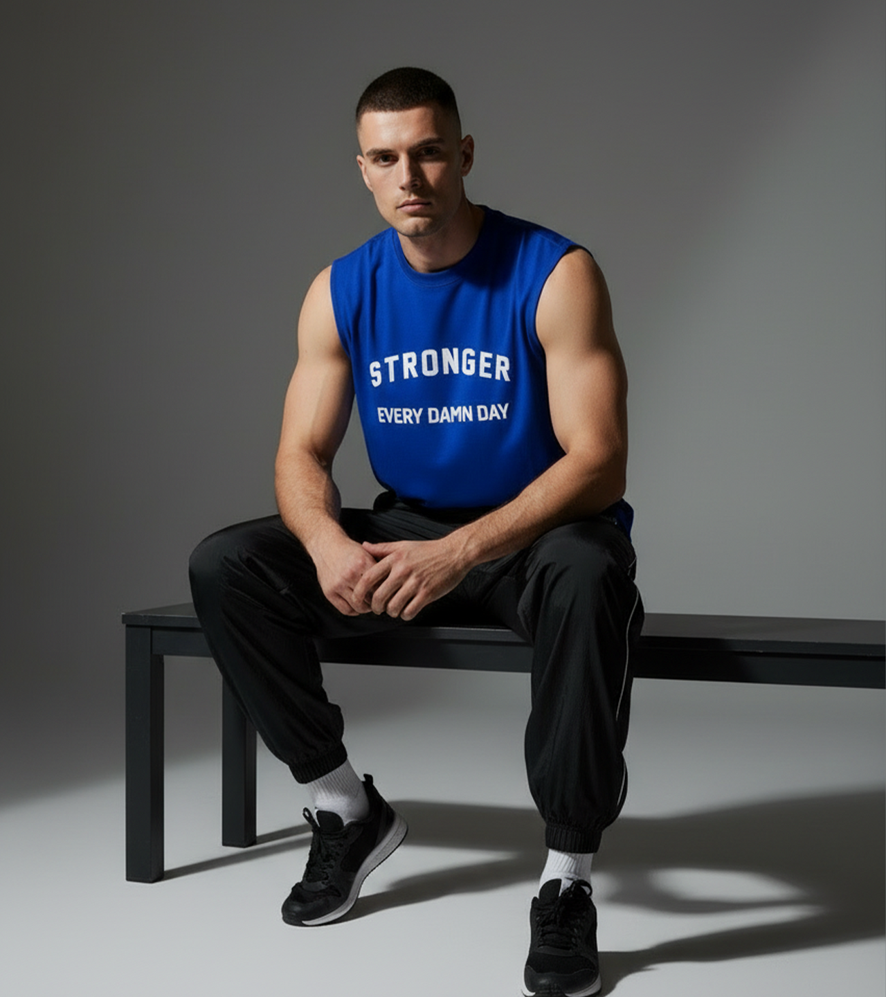 Men's sleeveless Blue tank top ( stronger) - wodarmour