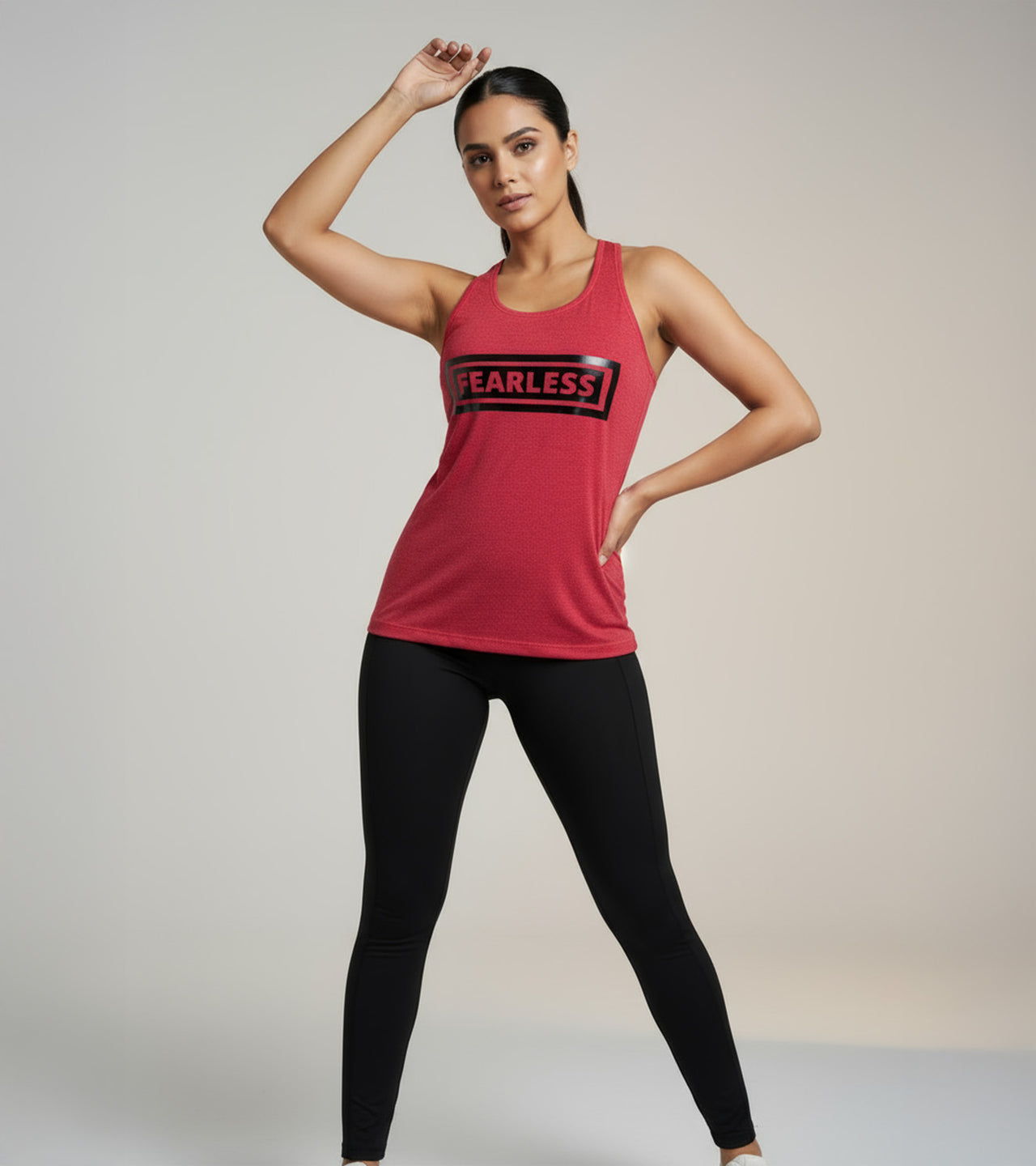 Women's Fearless Graphic Tank Top (Brickred)