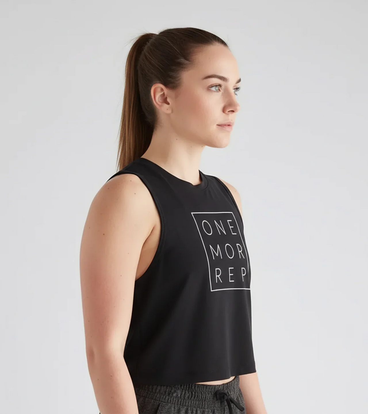 Women's Sleveless one more rep crop top