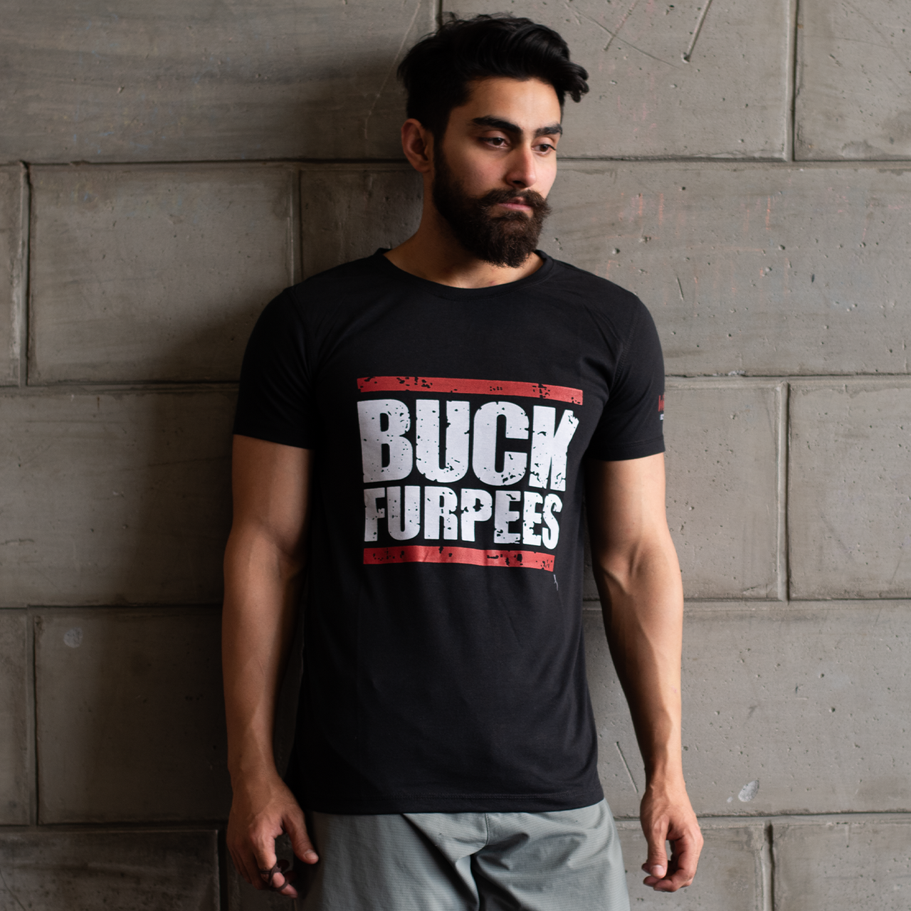 Men's Buck Furpees training T-shirt (Black) - wodarmour