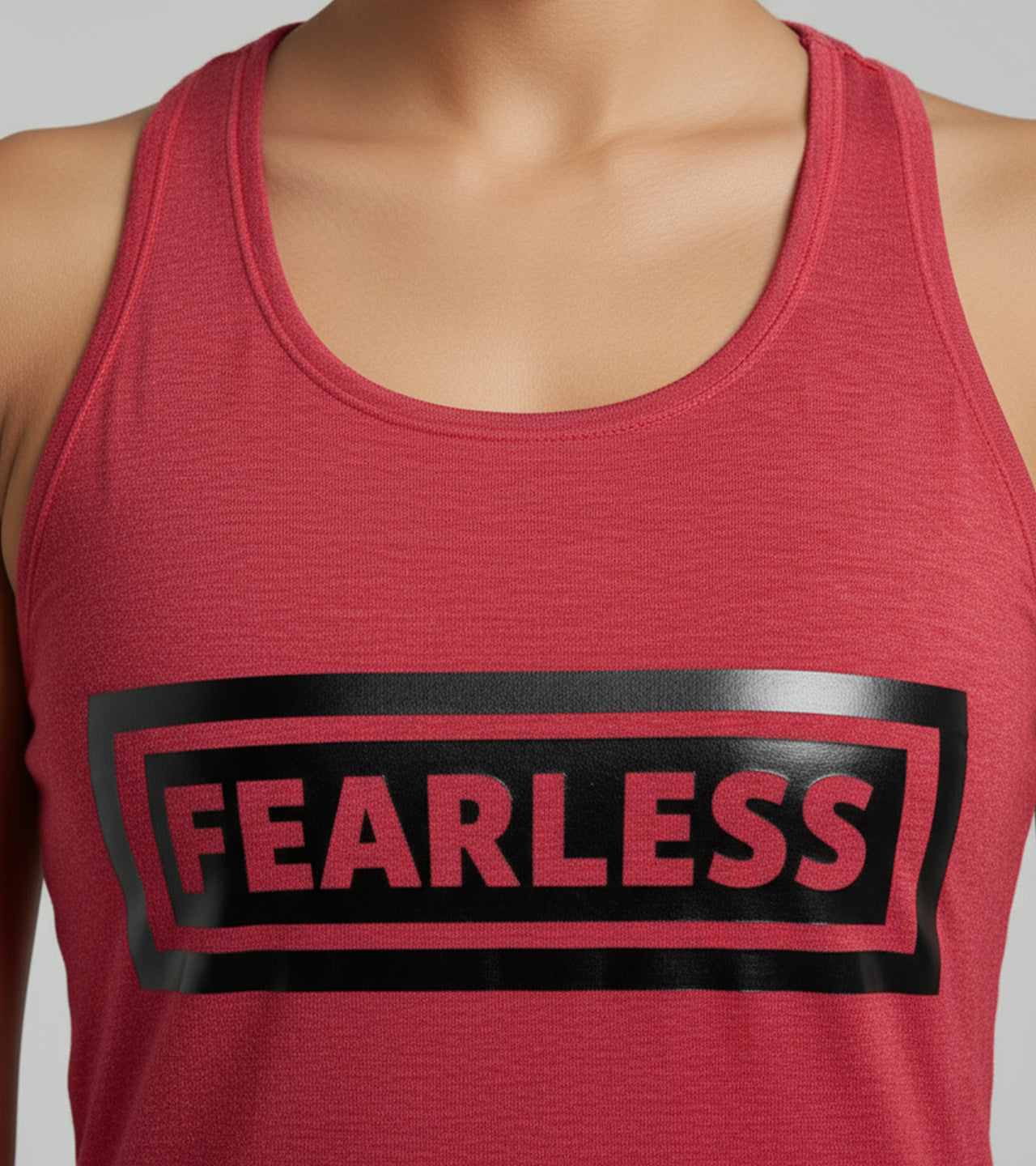 Women's Fearless Graphic Tank Top (Brickred)