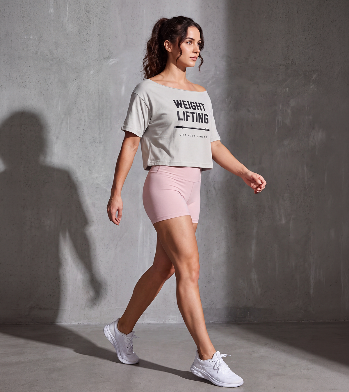 Women's Off-Shoulder WEIGHT LIFTING Crop T-Shirt – image 5