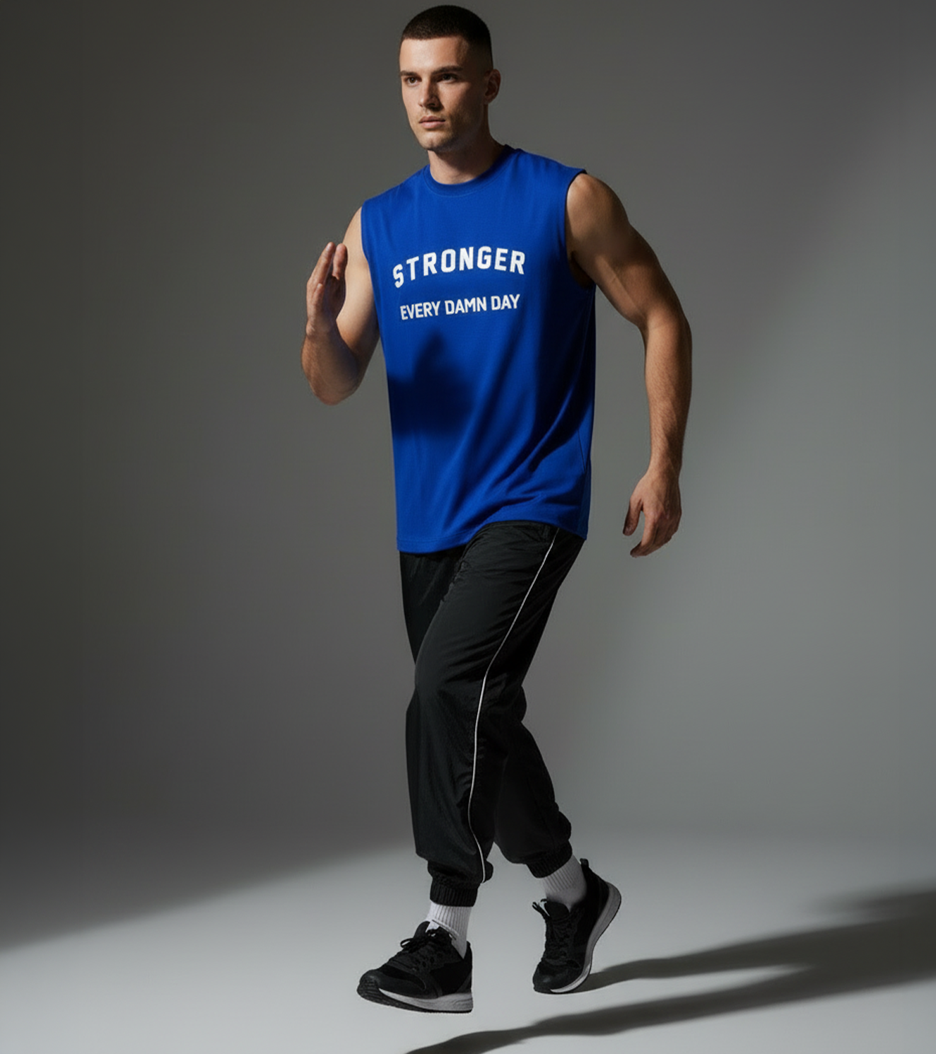 Men's sleeveless Blue tank top ( stronger) - wodarmour