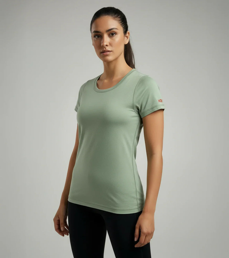 Women's Amulet green training T-shirt