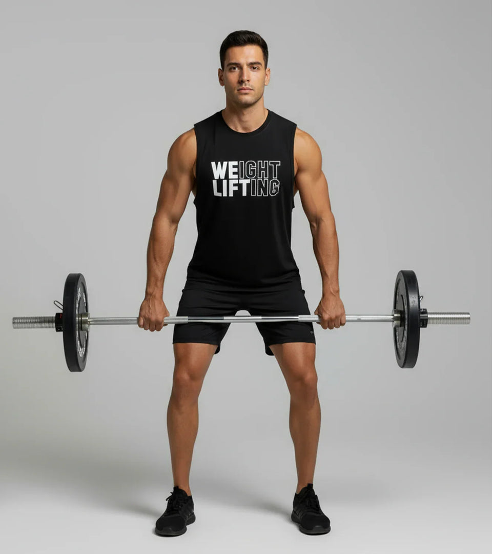 Weight lifting muscle tank top (Black)