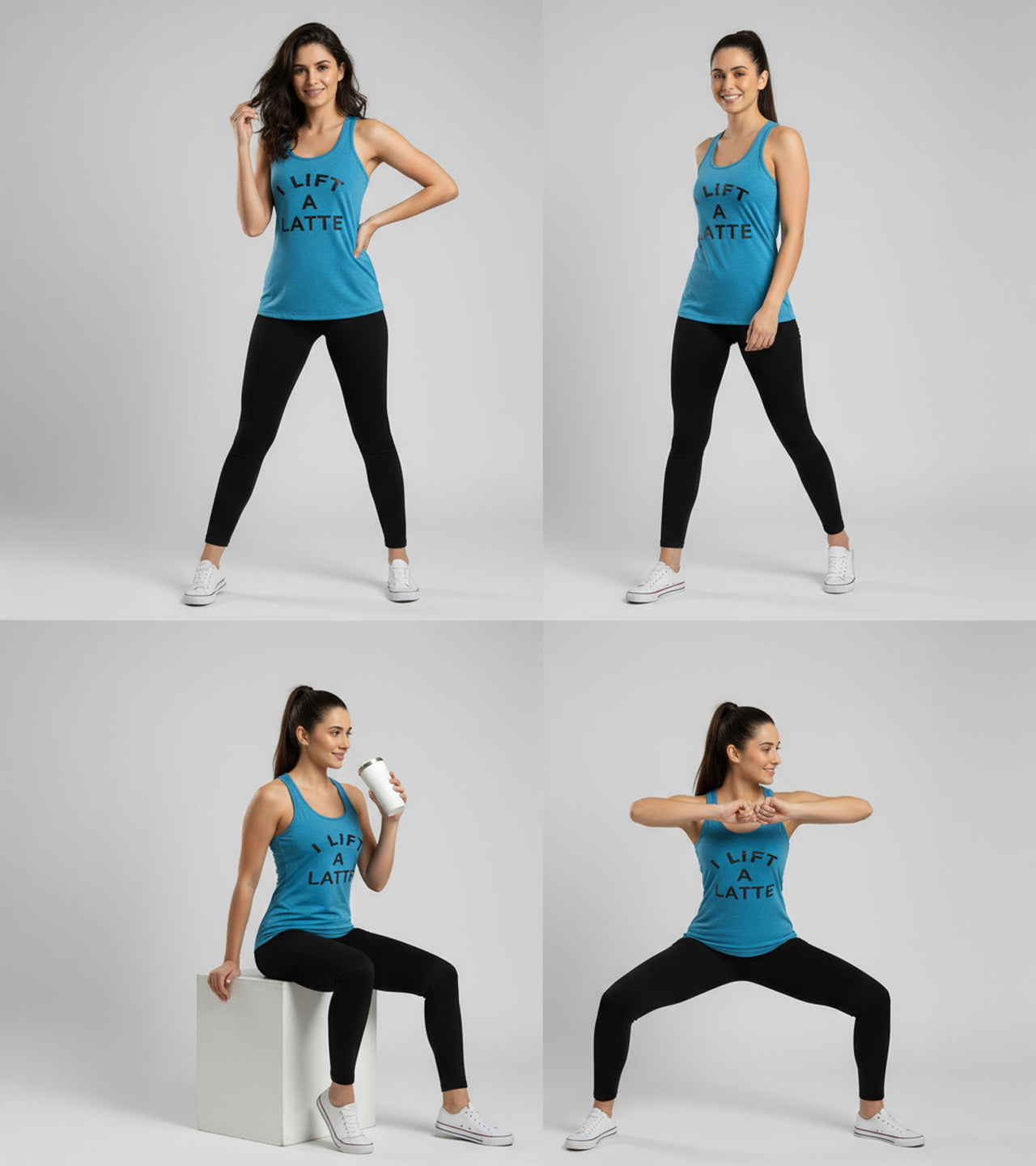 Women's  I Lift A Latte Tank Top (Doger blue)