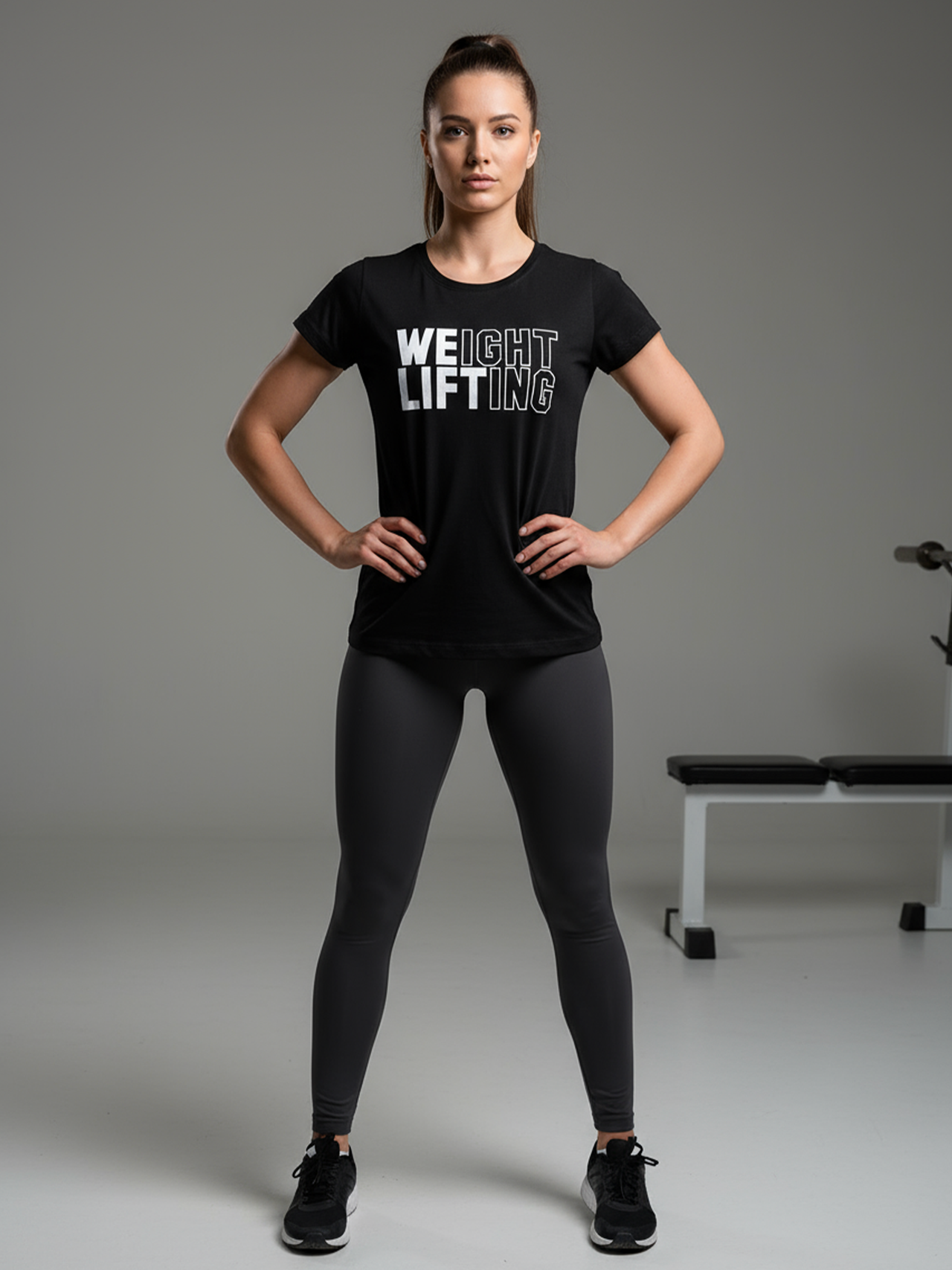 Women's Weight Lifting T-Shirt (Black) - wodarmour