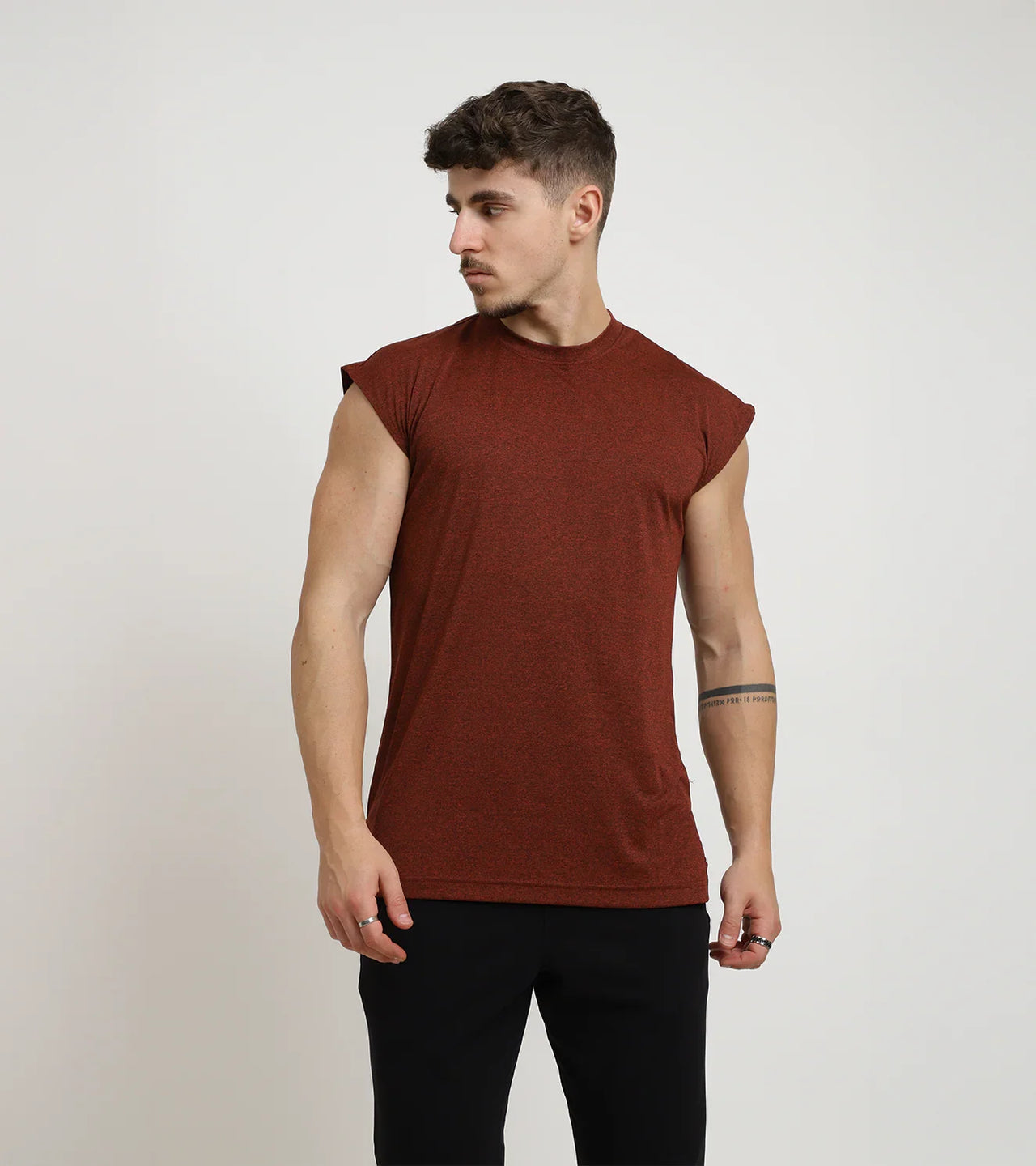 Oversize Muscle Tee β Rust Red