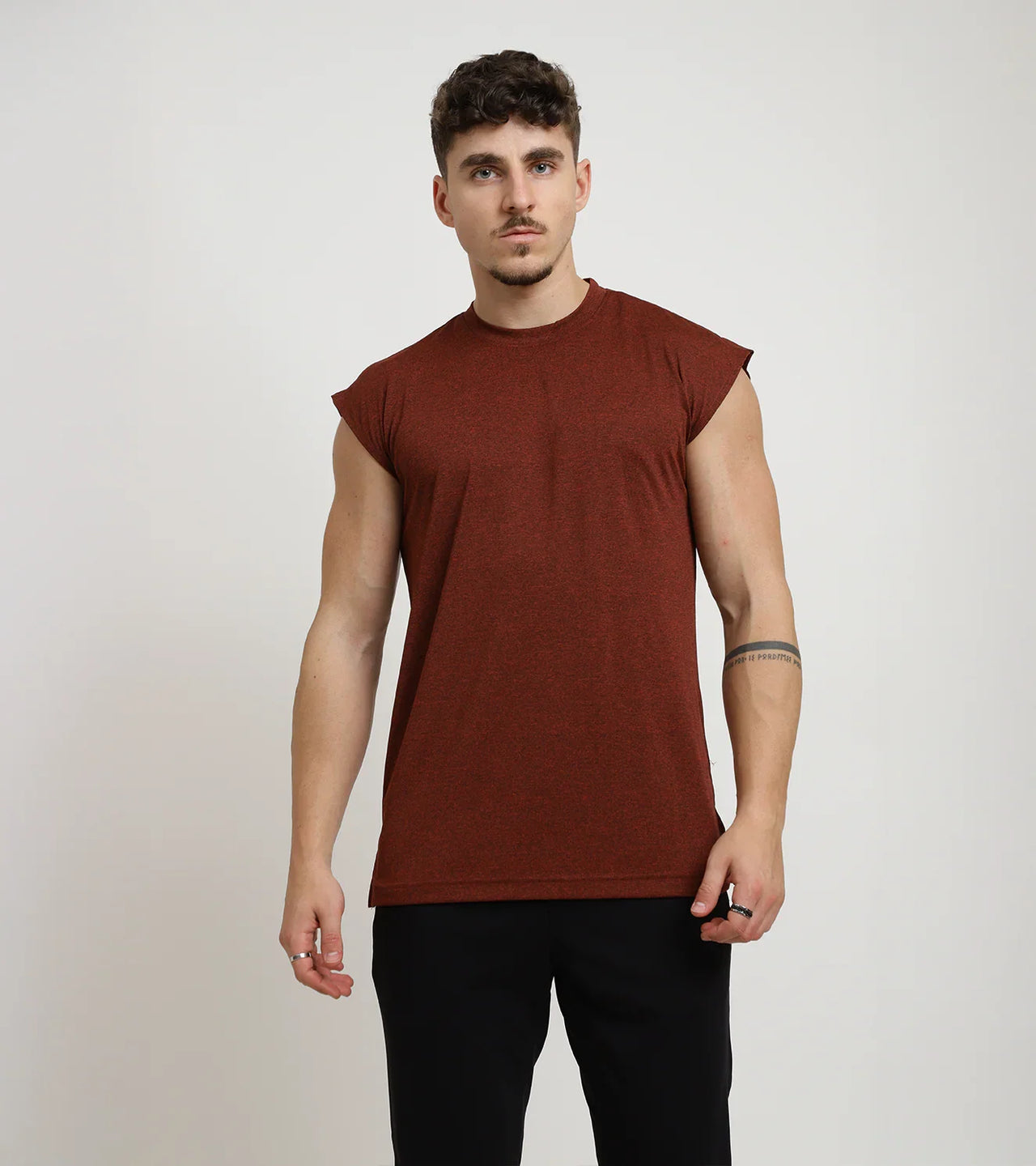 Oversize Muscle Tee β Rust Red