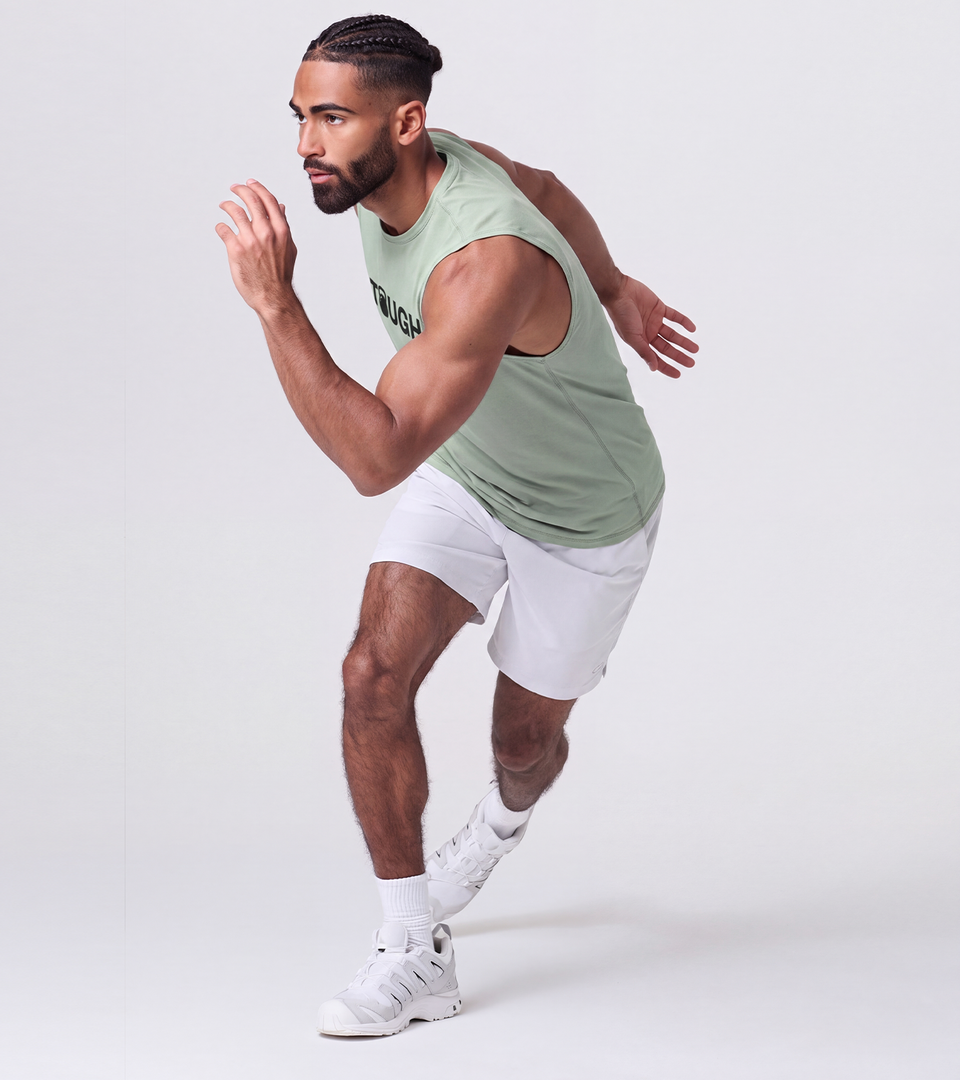 Men's Tough Muscle tank ( light moss green )