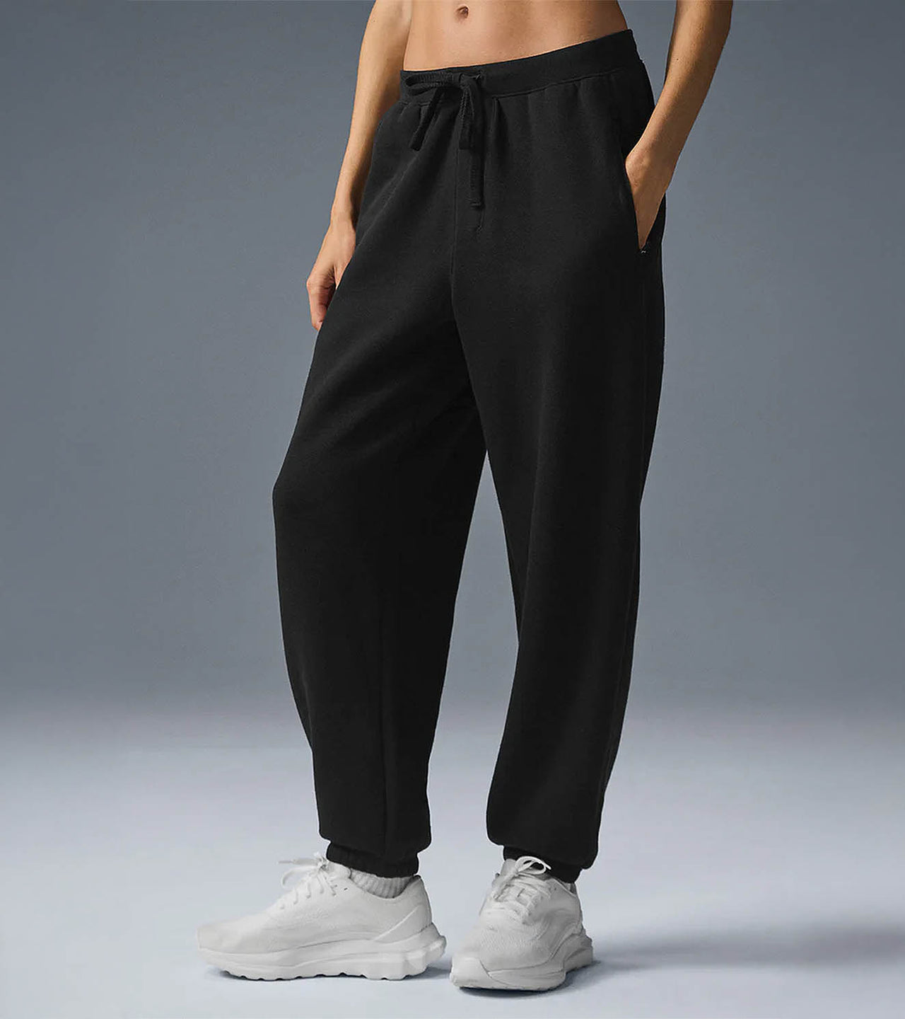 Women's Cotton Terry Track Pants ( black )