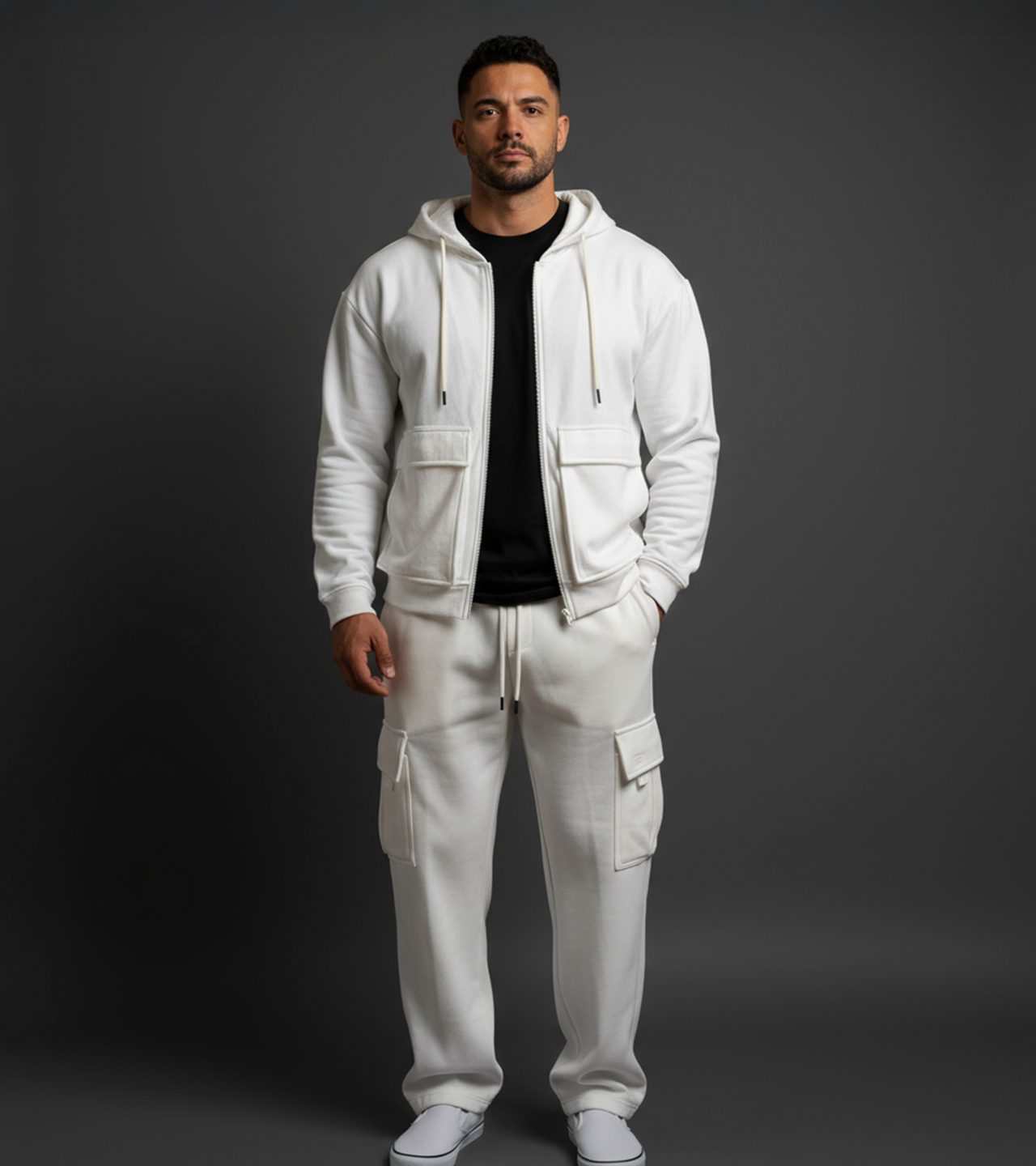 Men’s Premium Zip Hoodie - White