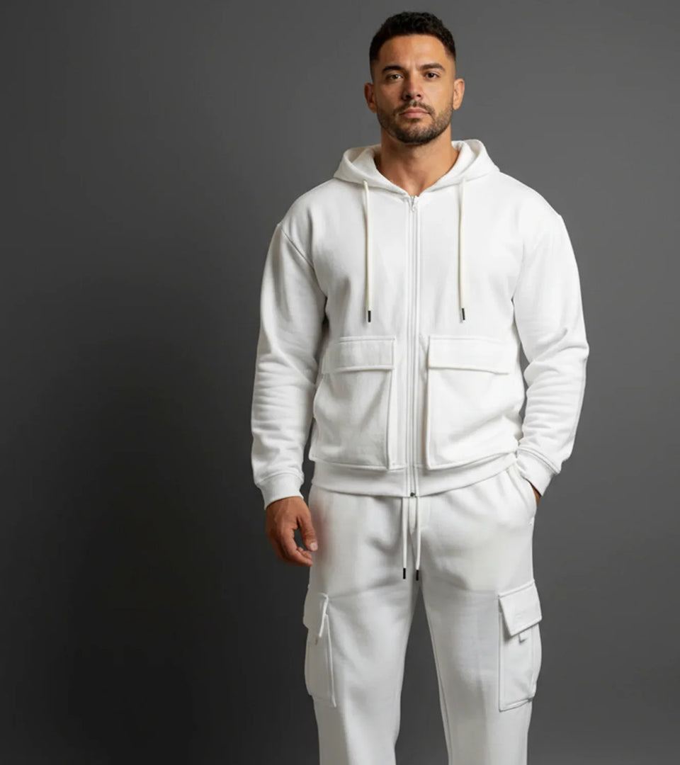 Men’s Premium Zip Hoodie - White