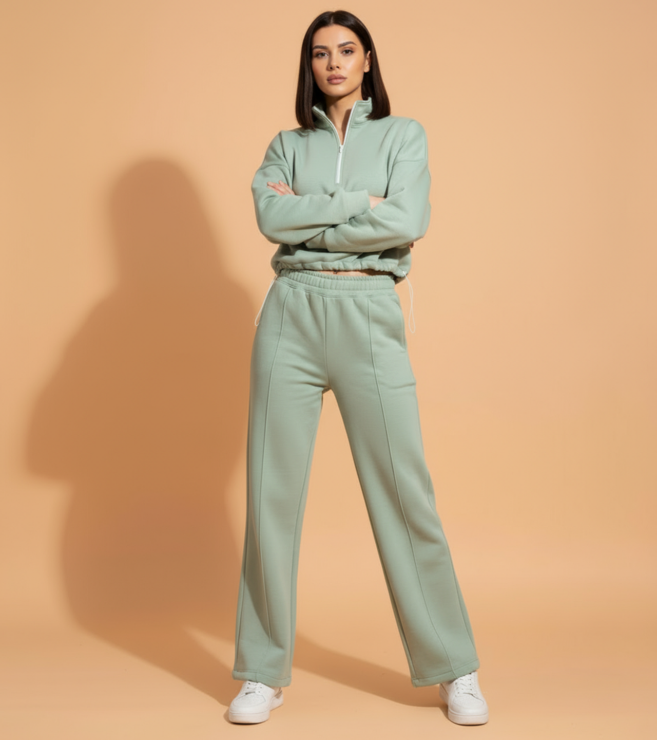 Women Everyday Luxe Fleece Pants – Sage Green