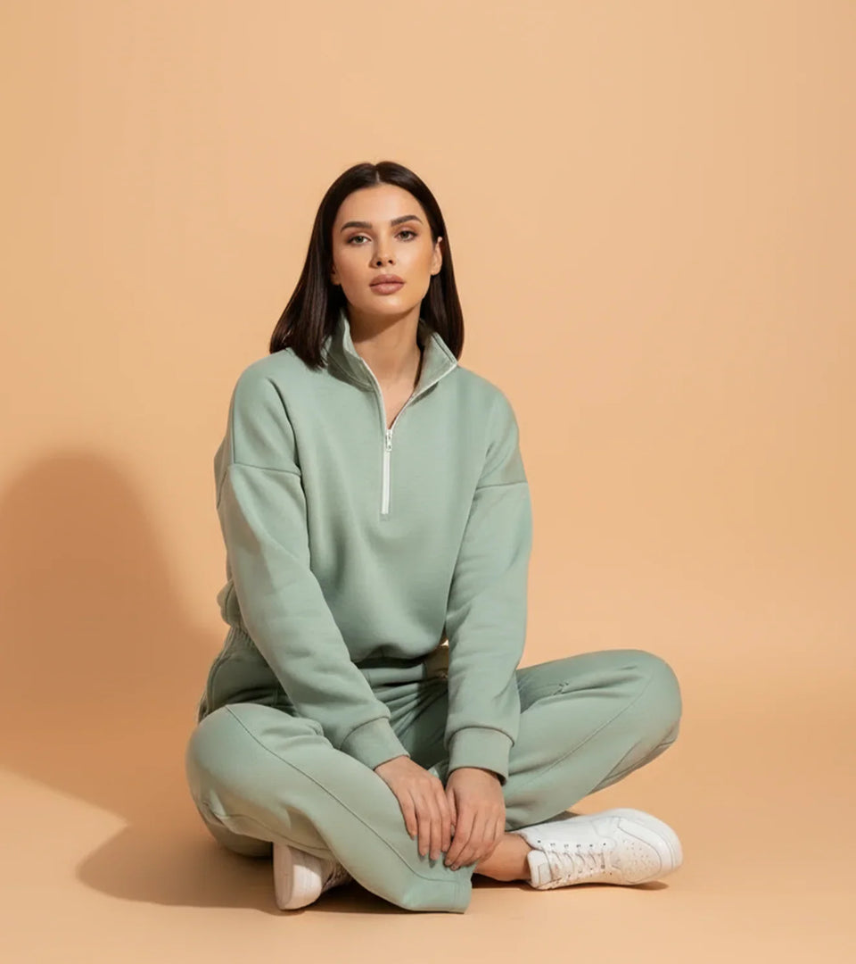 Women Everyday Luxe Half-Zip Fleece Sweatshirt