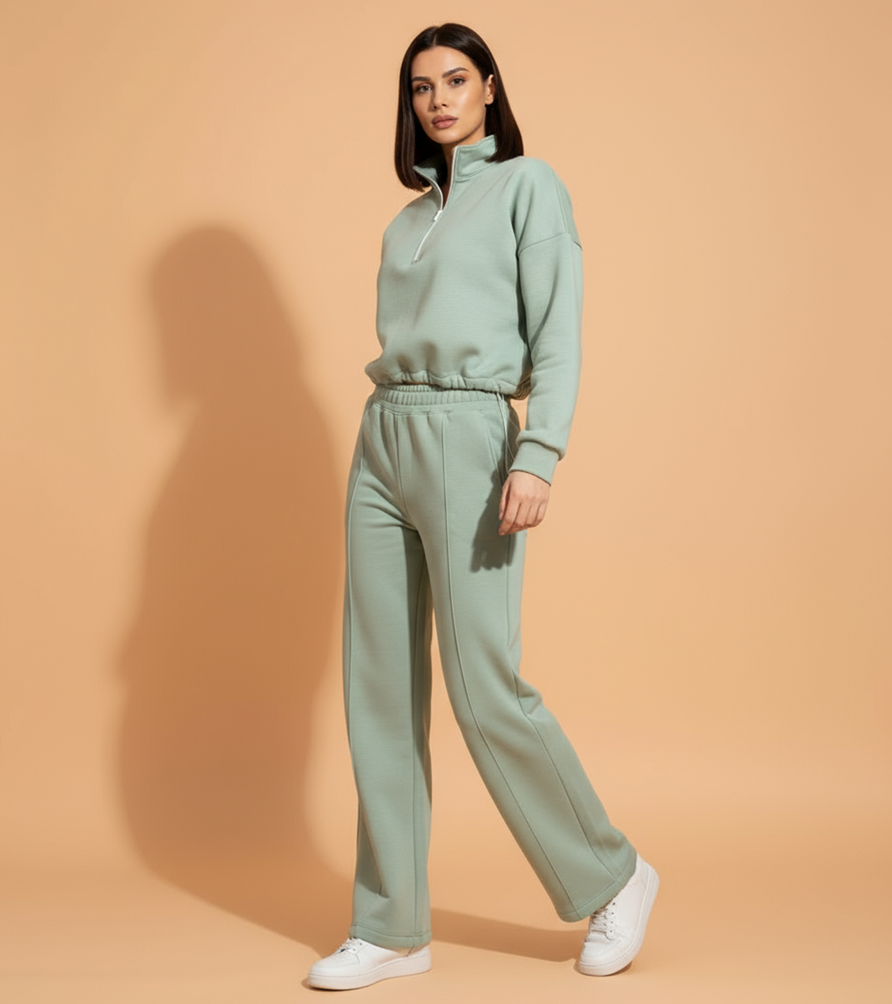 Women Everyday Luxe Fleece Pants – Sage Green