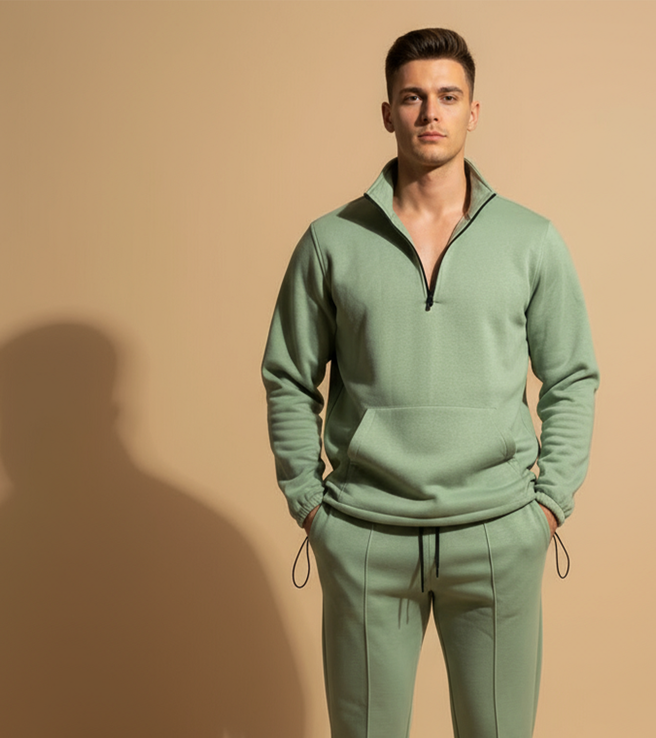 Men's Apex Fleece Quarter-Zip Sweatshirt - Sage Green