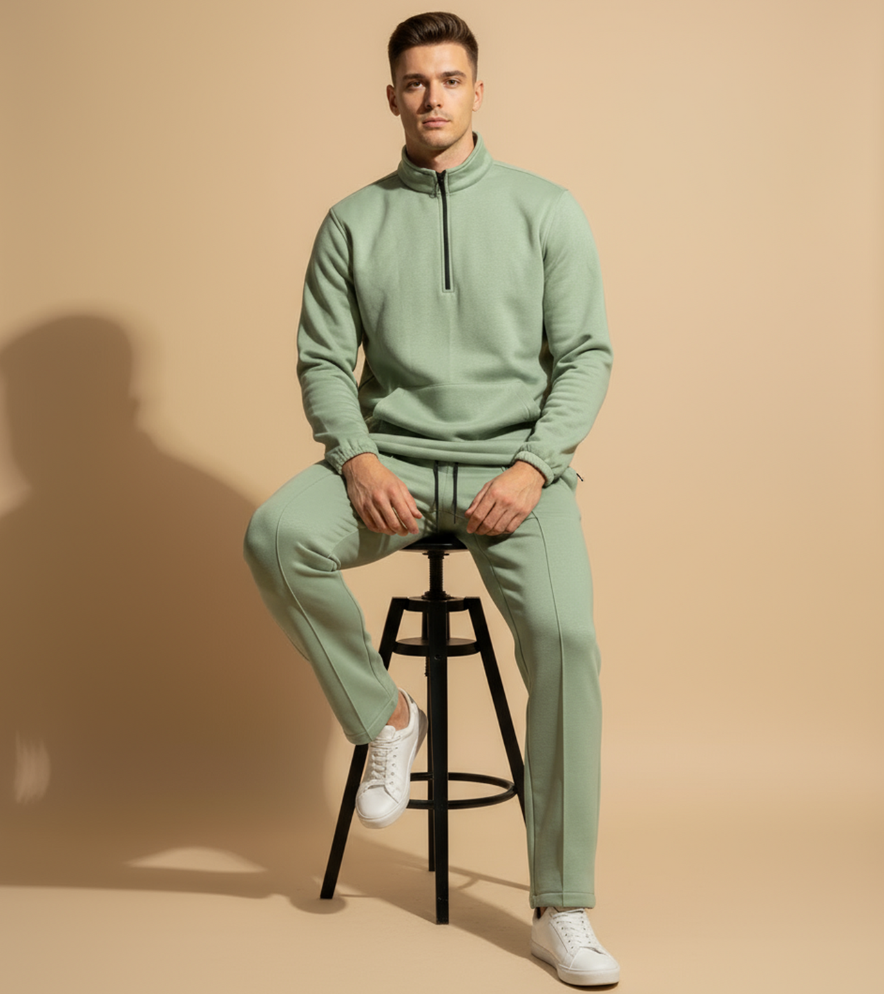 Men's Apex Fleece Quarter-Zip Sweatshirt - Sage Green