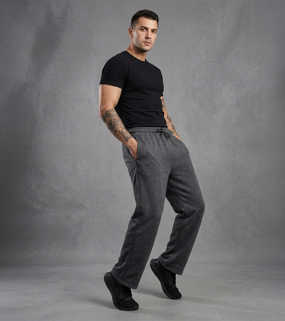 Men's Cotton Terry Straight Fit Track Pants