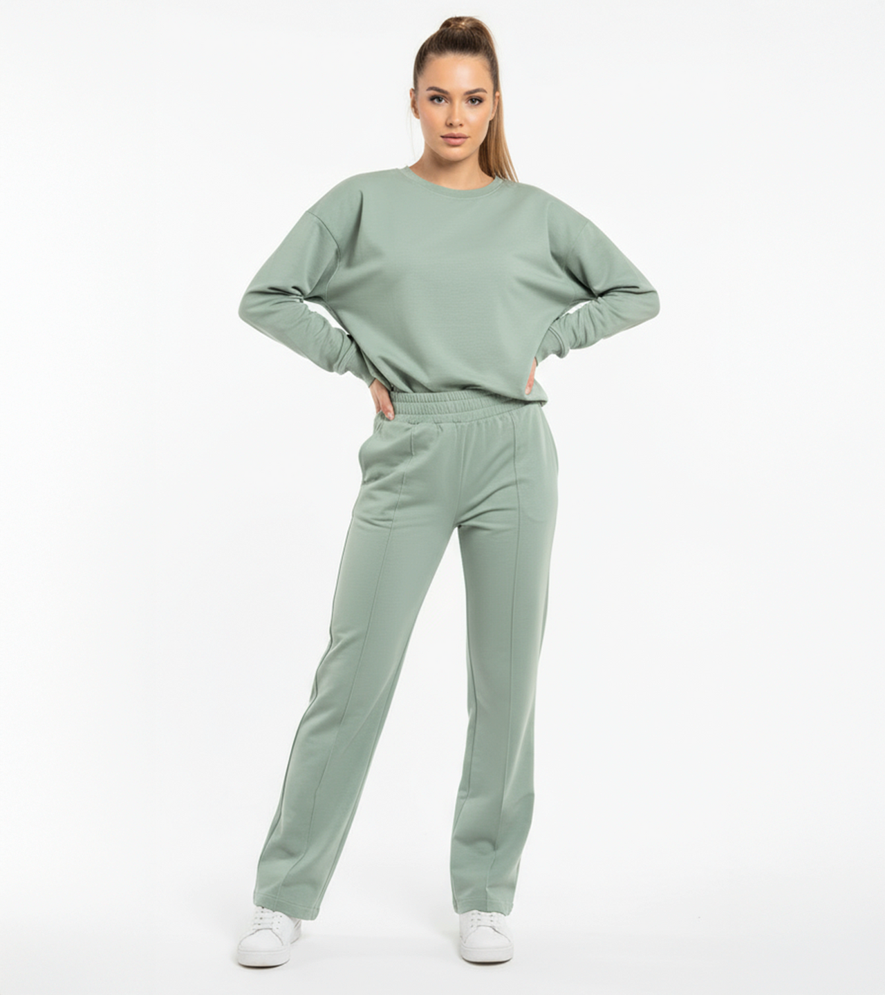 Women’s Essential Straight-Fit Pants - Mint Green