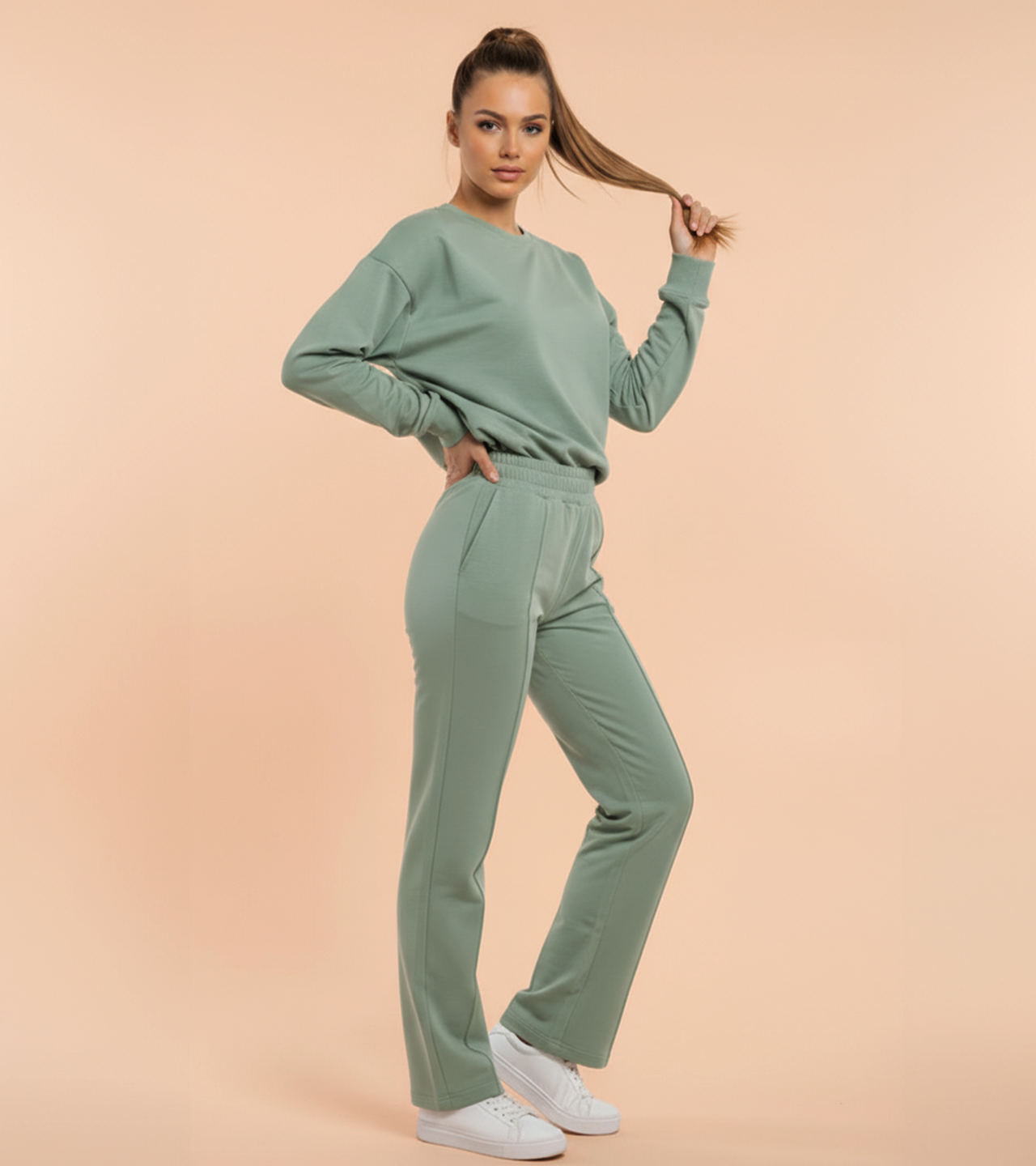Womenβs Essential Straight-Fit Pants - Mint Green