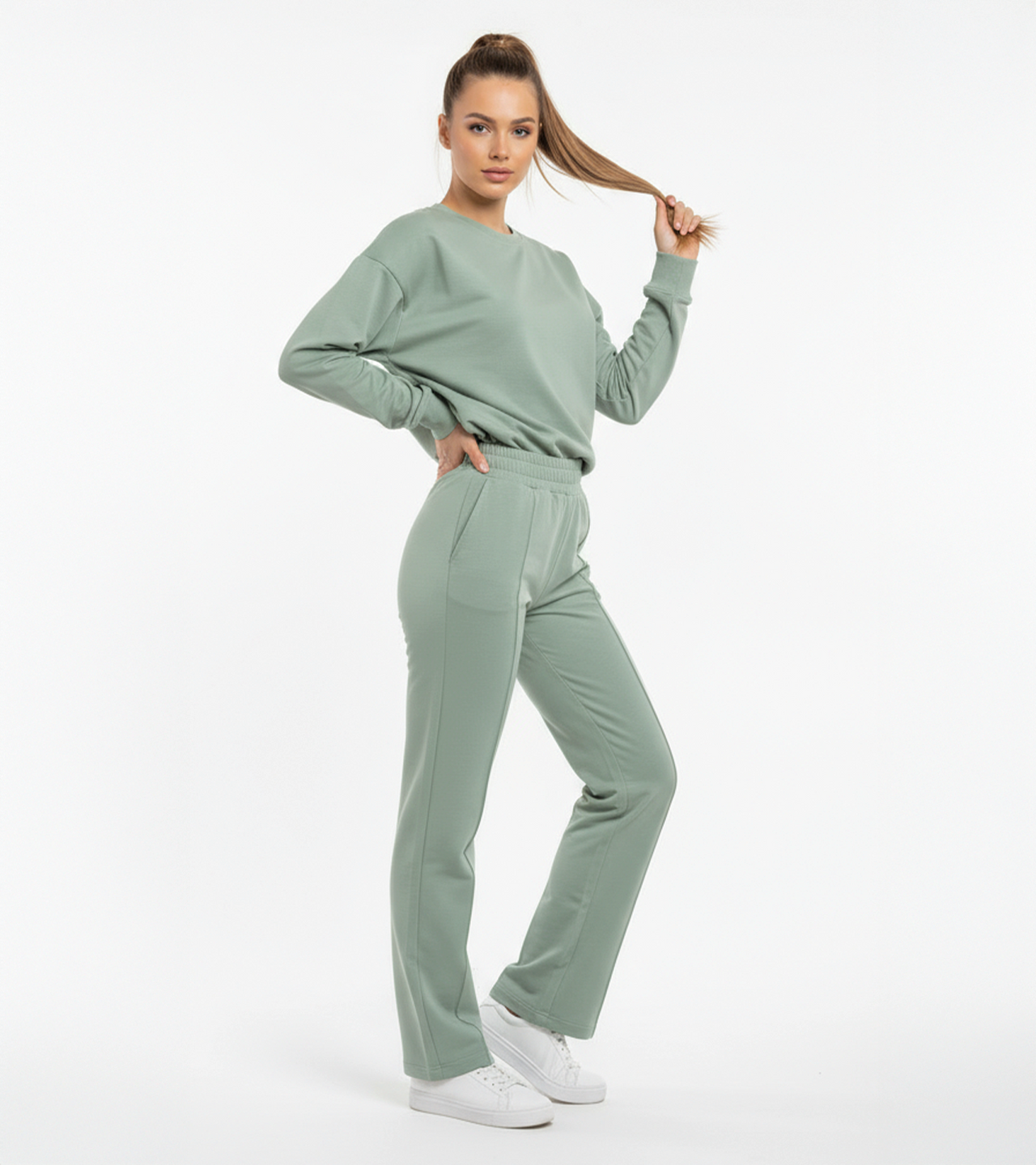 Women’s Essential Straight-Fit Pants - Mint Green