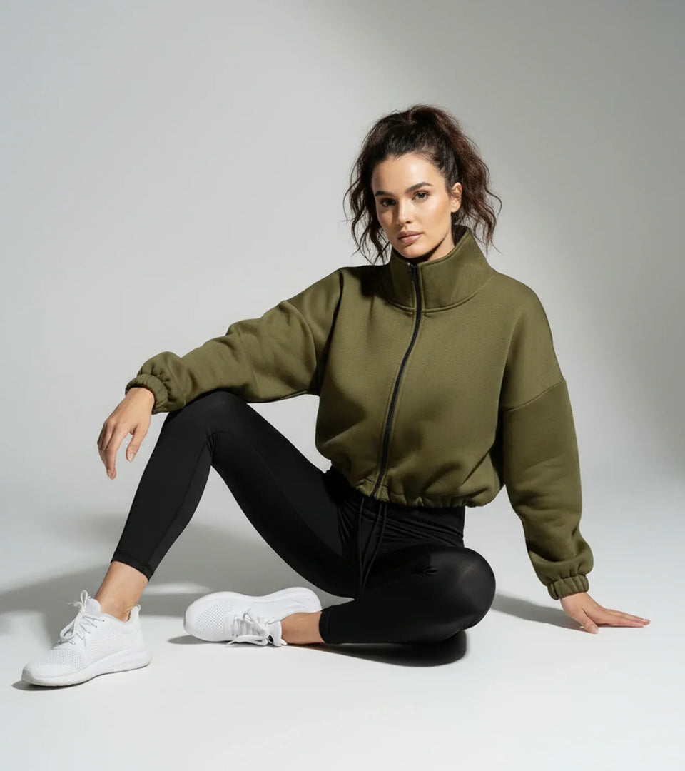 Women’s High-Neck Zip Sweatshirt