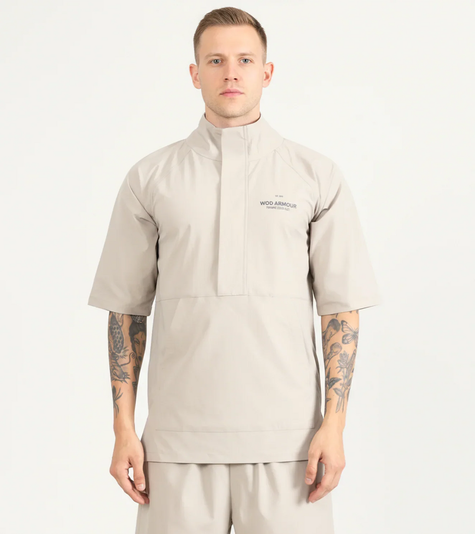 Men’s Half-Zip Training Jacket – Sand Beige