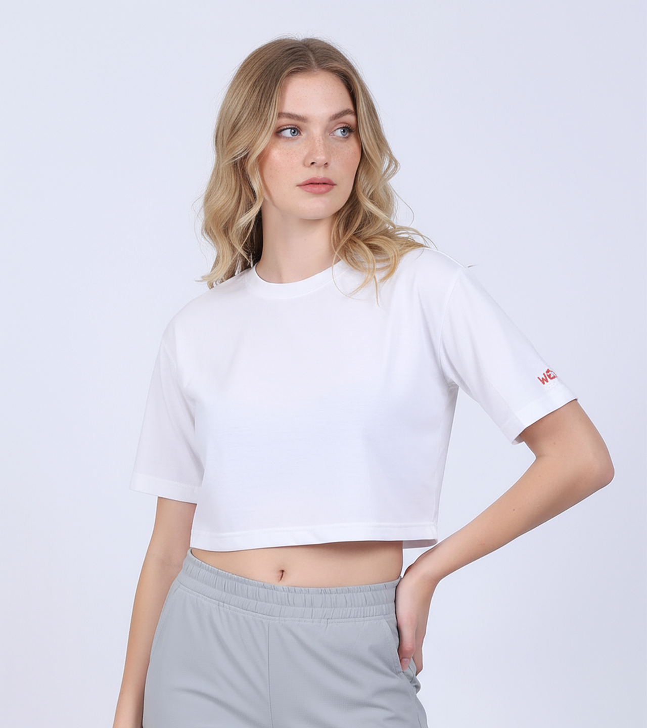 Womenβs Cropped T-Shirt Performance - White