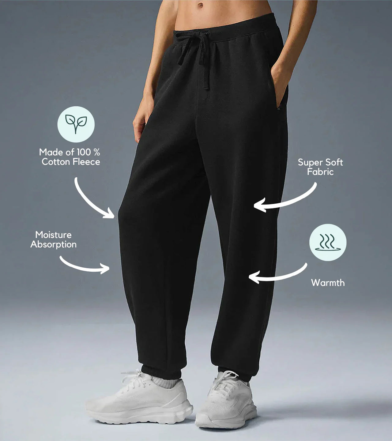 Women's Fleece Track Pants ( black )