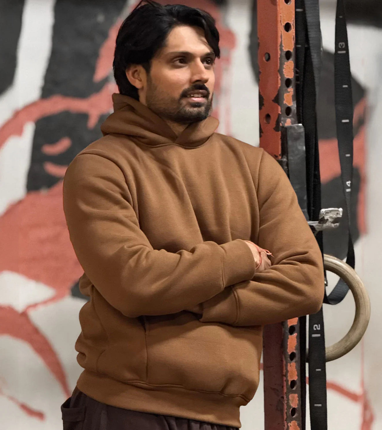 Men's Cotton Fleece oversized Hoodie (brown)