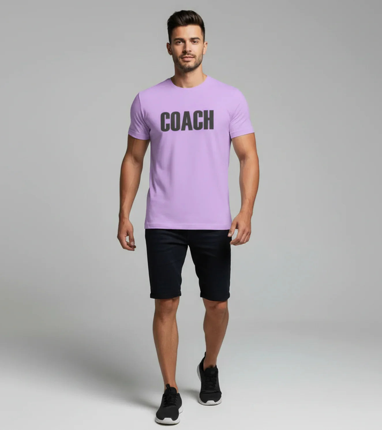 Men's "COACH" T-Shirt (Lavender) - wodarmour