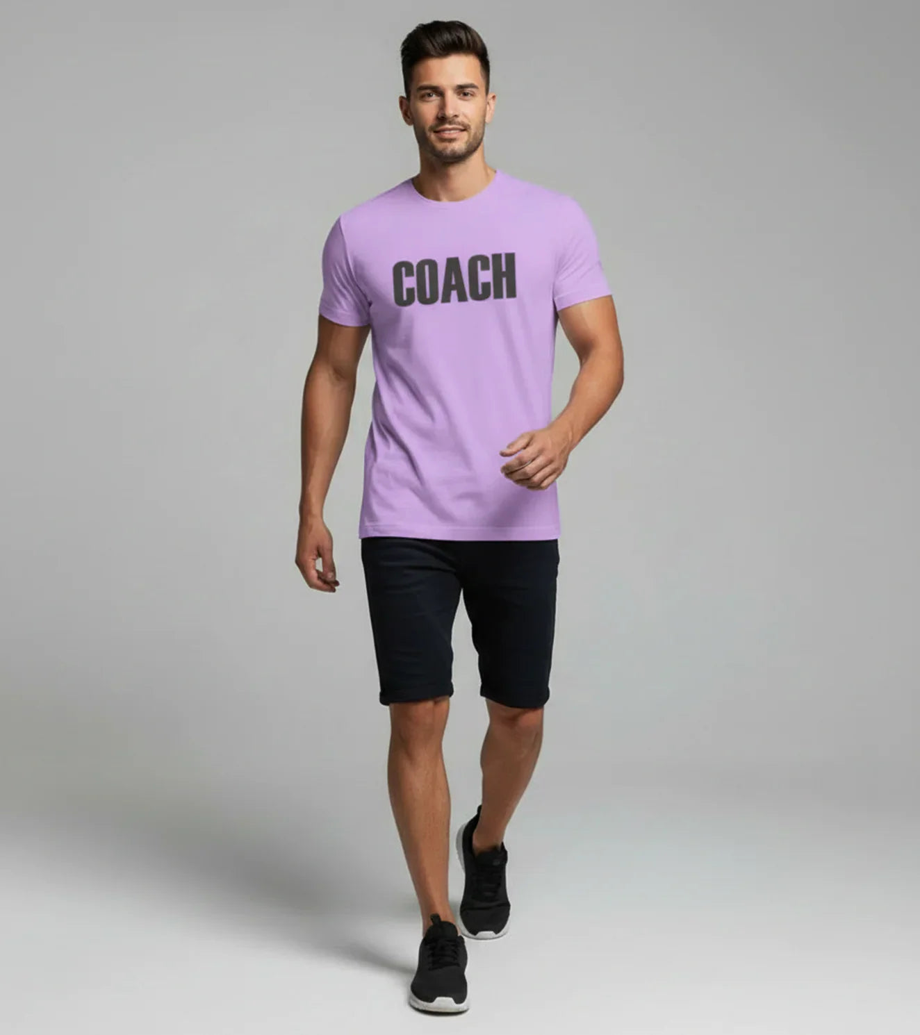 Men's "COACH" T-Shirt (Lavender) - wodarmour