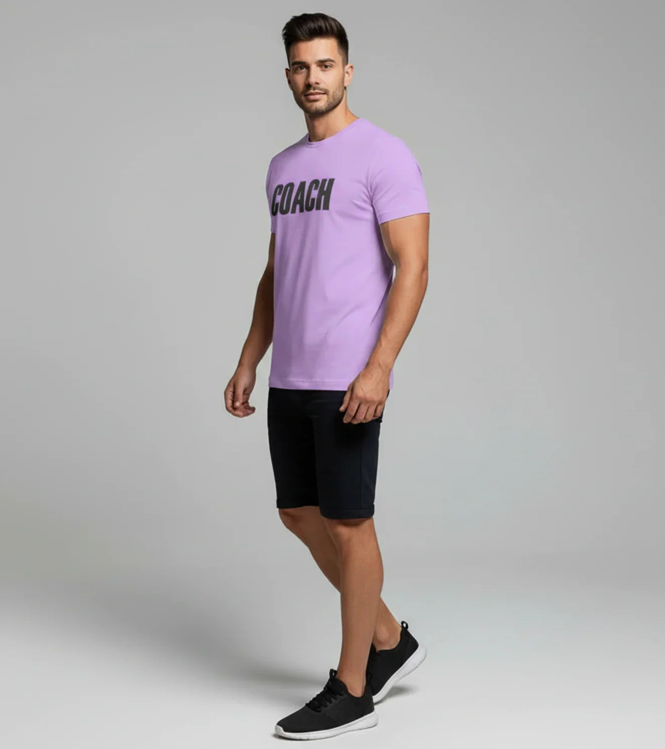 Men's "COACH" T-Shirt (Lavender) - wodarmour