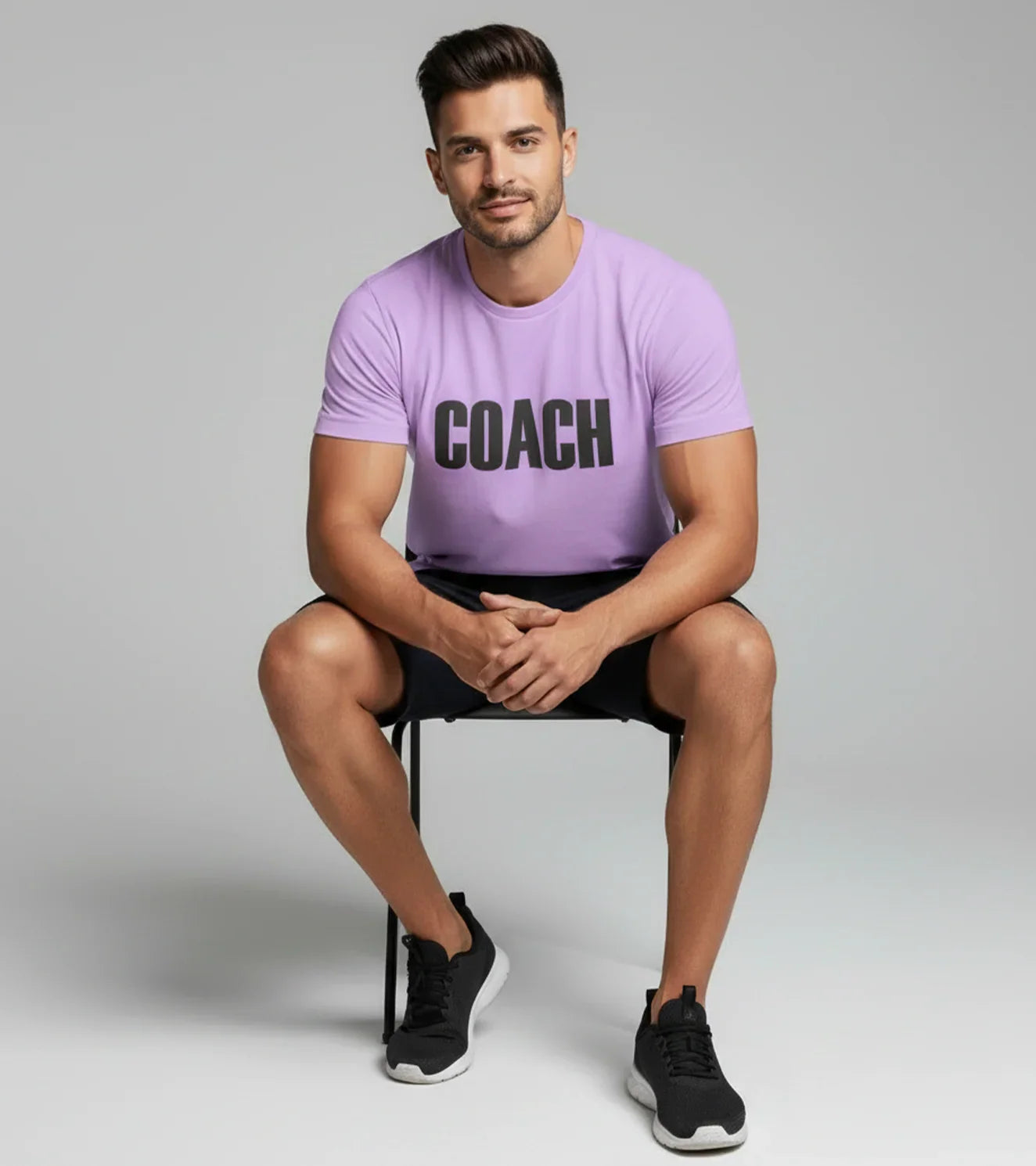 Men's "COACH" T-Shirt (Lavender) - wodarmour
