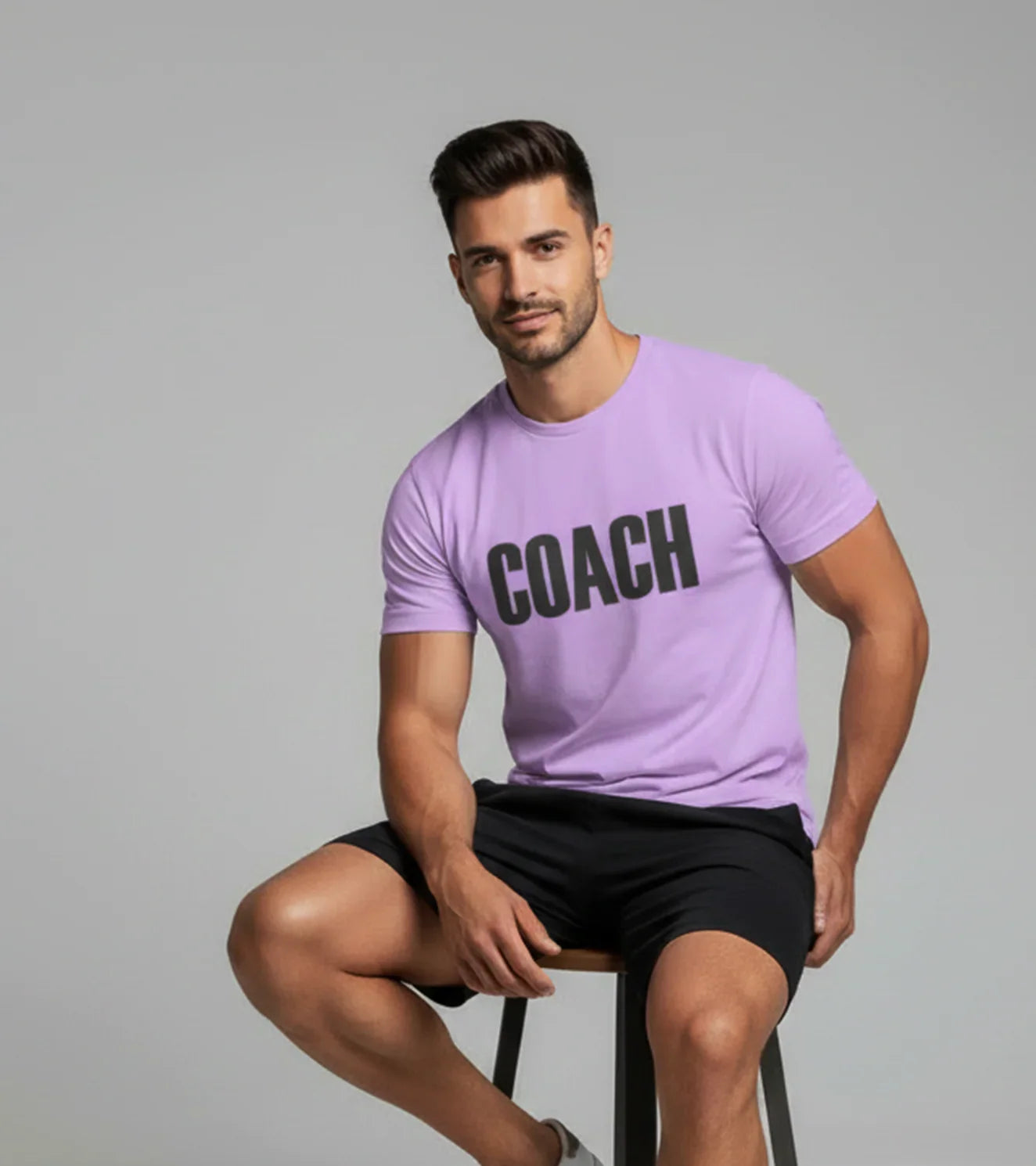 Men's "COACH" T-Shirt (Lavender) - wodarmour