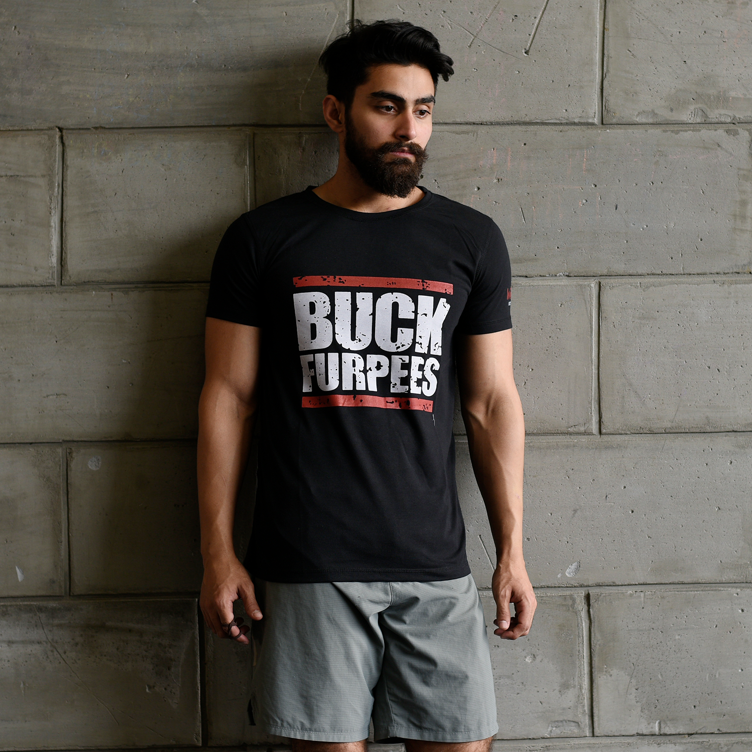 Men's Buck Furpees training T-shirt (Black) - wodarmour