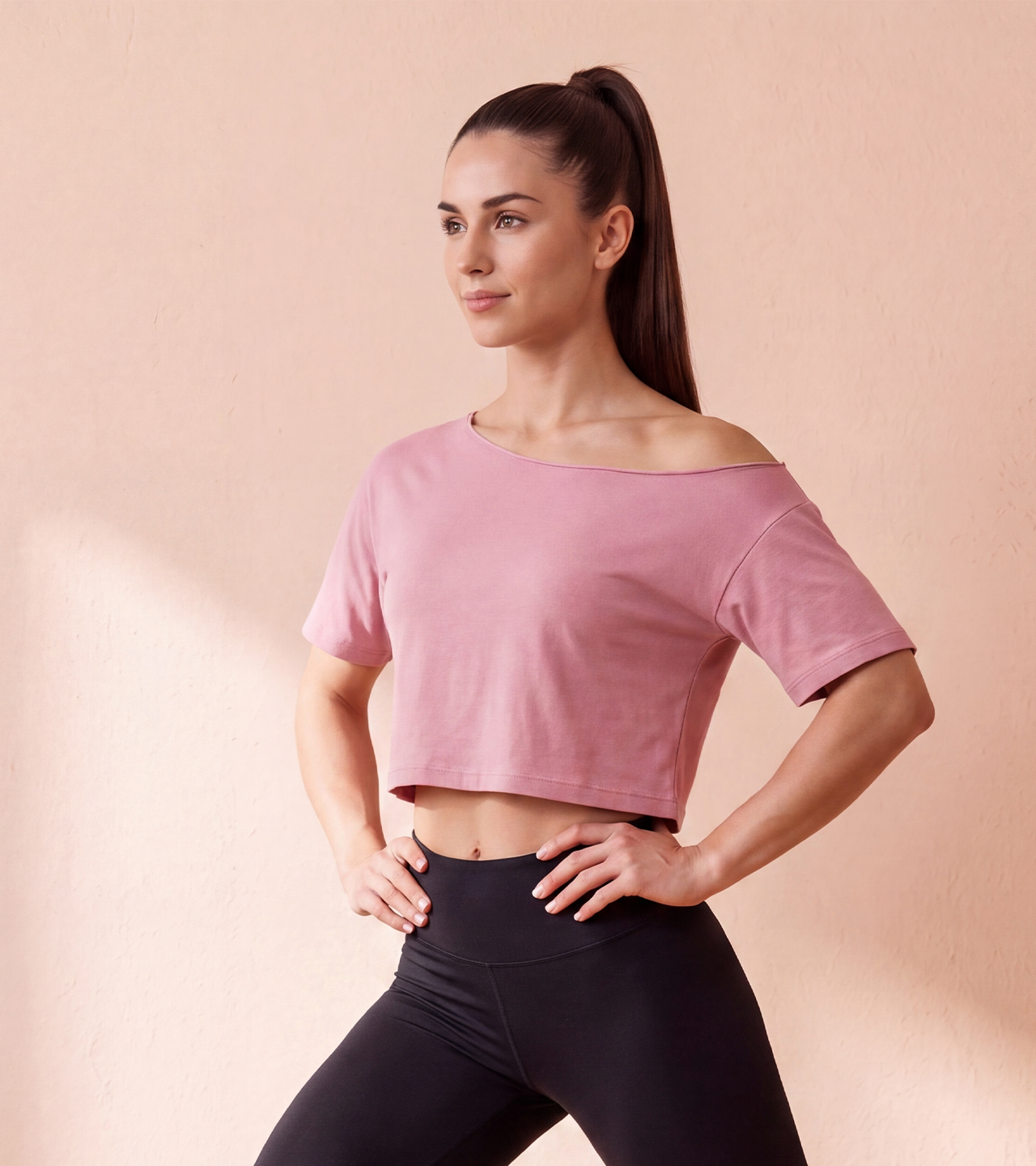 Women's Off-Shoulder Crop T-Shirt
