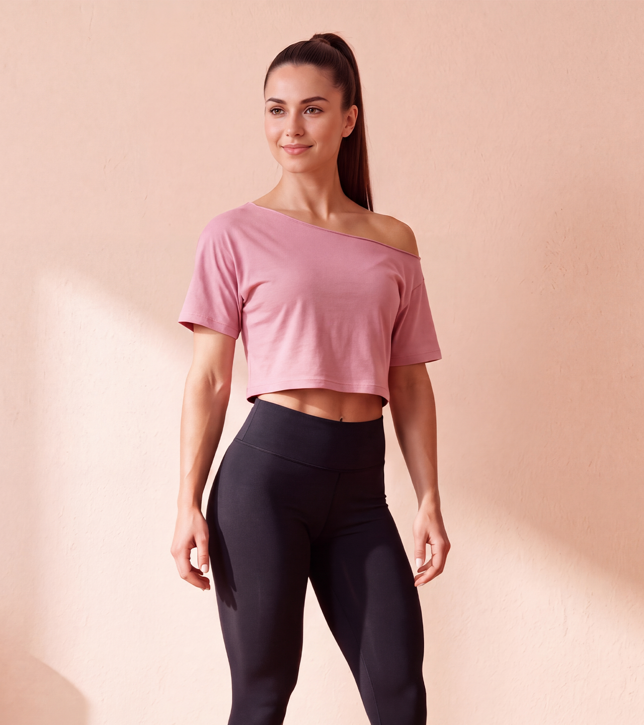Women's Off-Shoulder Crop T-Shirt