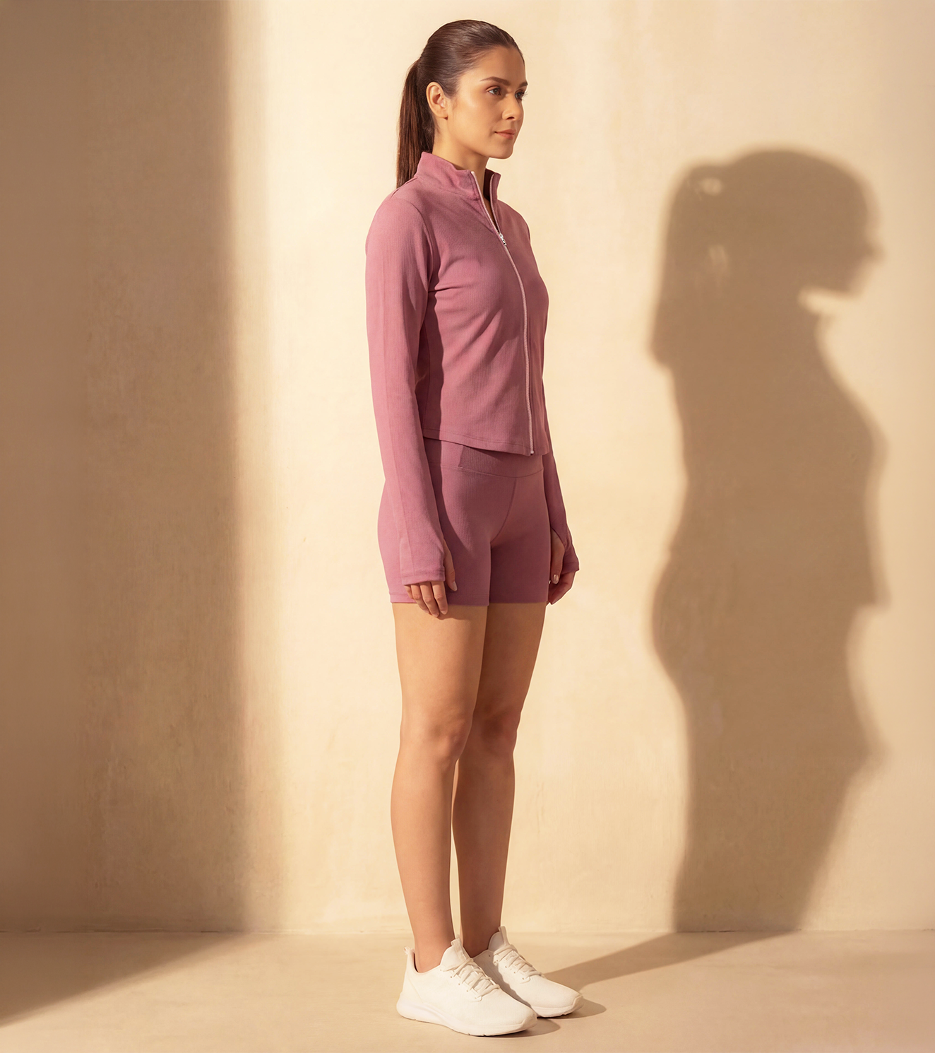 Women's Zip-Up Performance Jacket - Rosewood Pink - wodarmour