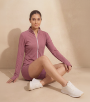Women's Zip-Up Performance Jacket - Rosewood Pink - wodarmour