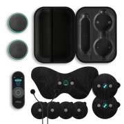 Chirp Halo what's in the box – pucks, remote, charging case, pads and extension cables