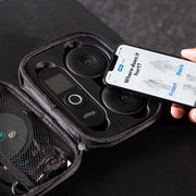 Chirp Halo in its charging case with the Halo pad placement app